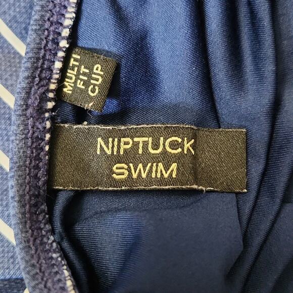 Nip Tuck Swim Womens Blue & White Striped One Piece Swimsuit Size SM Padded - Picture 6 of 7